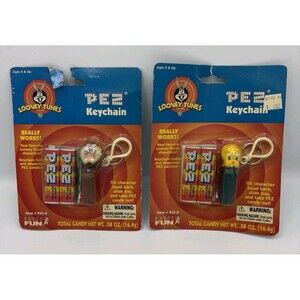 Vintage 2000 Novelty Keychain Lot of 2: Looney Tunes Taz, Looney Tunes Tweety